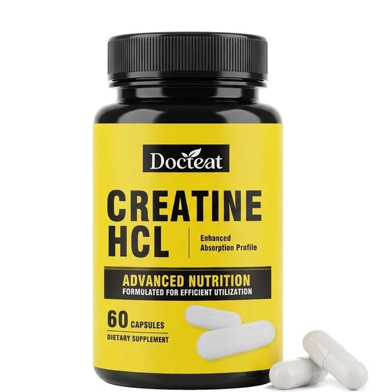 Docteat Creatine HCL Capsules with Vitamin B6 B12 & Cinnamon for Muscle Energy & Performance Support Adults 60 Capsules