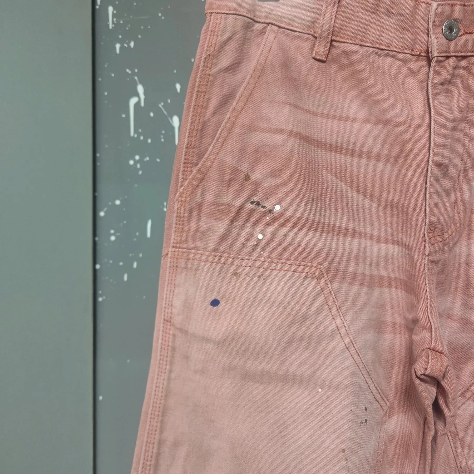 Presale Y2K Men's Carpenter Jeans Washed Distressed Wide Leg Casual Streetwear Make Old Dirty Denim Long Pants 9X3245 — image 6