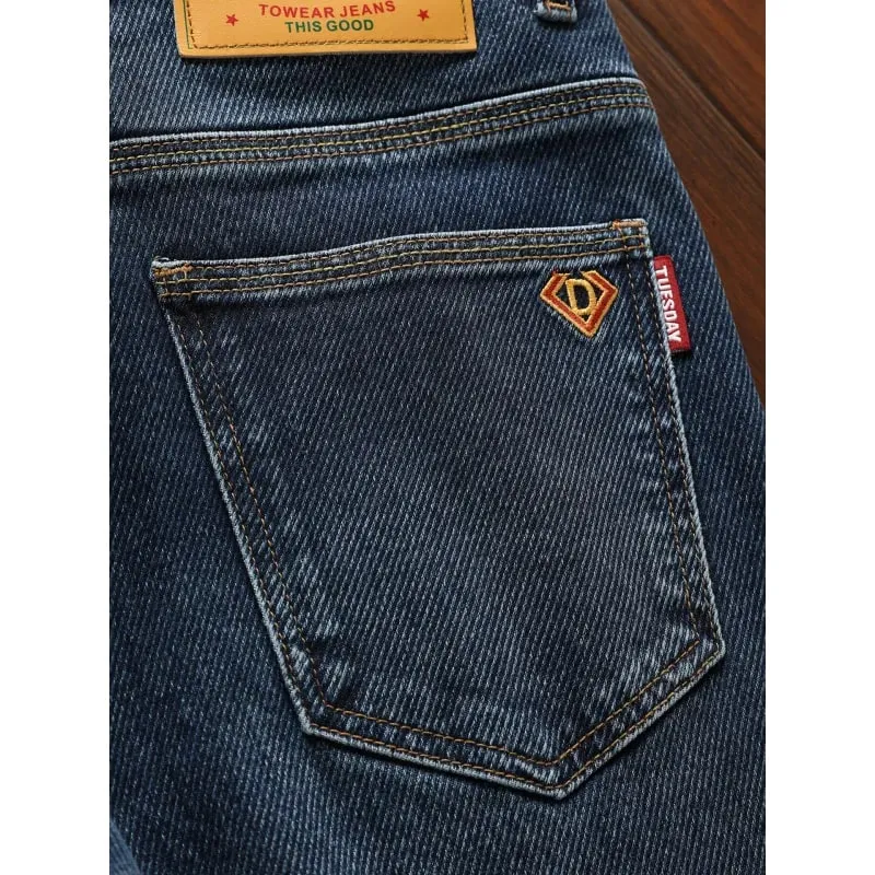 2025New Autumn Jeans Men's Slim Stretch Affordable Luxury Fashion Embroidery Long Skinny Pants — image 5