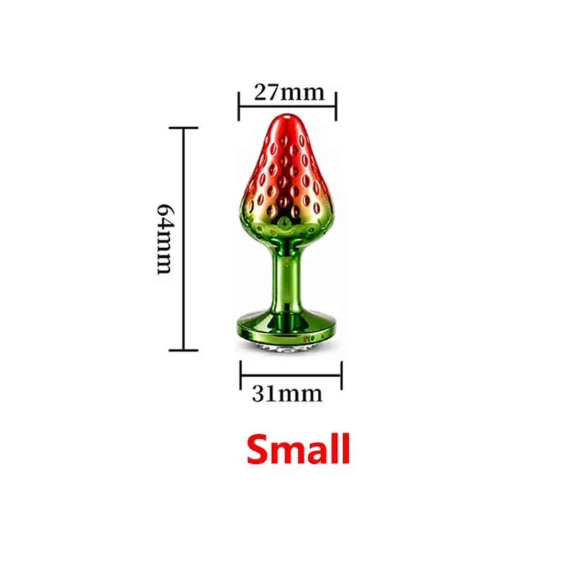 Strawberry Metal Anal Beads Butt Plug Set Small Medium Large Wearable Anal Plug Jewelry Anal Sex Toy For Man Woman — image 11