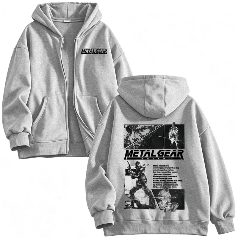MGS1 METAL GEAR SOLID Raiden Solid Snake Zipper Hoodies Men's Women Clothing Fashion Zip Up Hooded Sweatshirts Jackets Coat — image 5