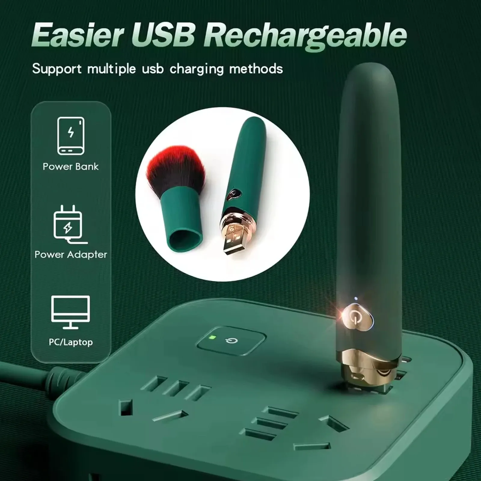 Makeup Brush G Spot Vibrator for Women Powerful Clitoris Nipple Stimulator Vagina Massager Dildo Masturbator Sex Toys Couples