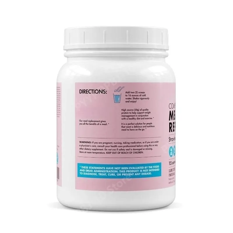 Meal Replacement Milkshake 20G Protein 5G Fiber 21 Vitamins Nutrients Minerals Strawberry Flavor 780g