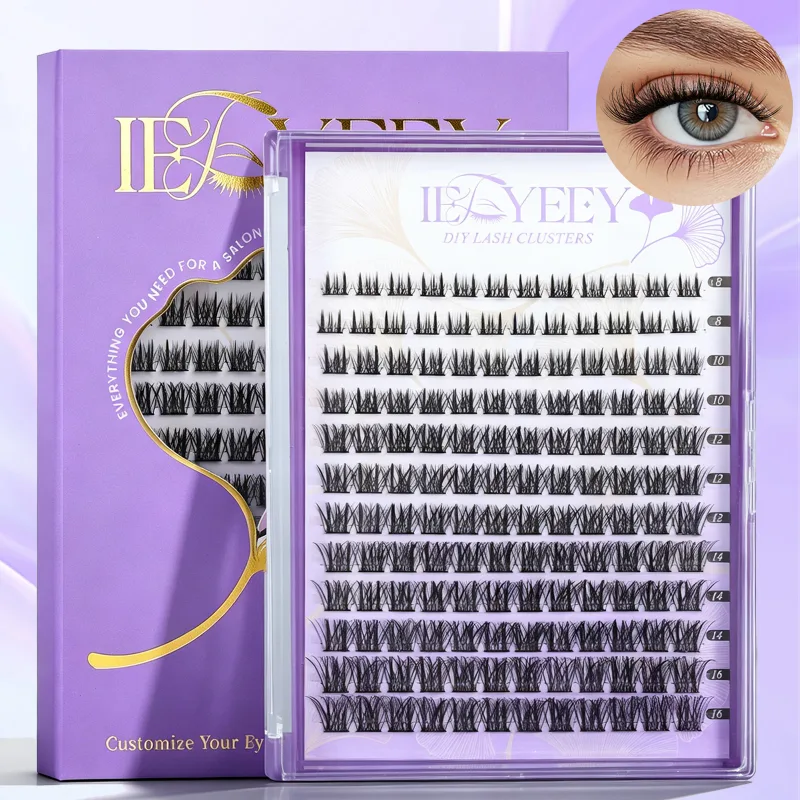 Wispy Thick Lashes Clusters Natural Fluffy Segmented Lashes 3D Individual Volume Lash 8-16mm Mixed DIY Eyelash Extension — image 7