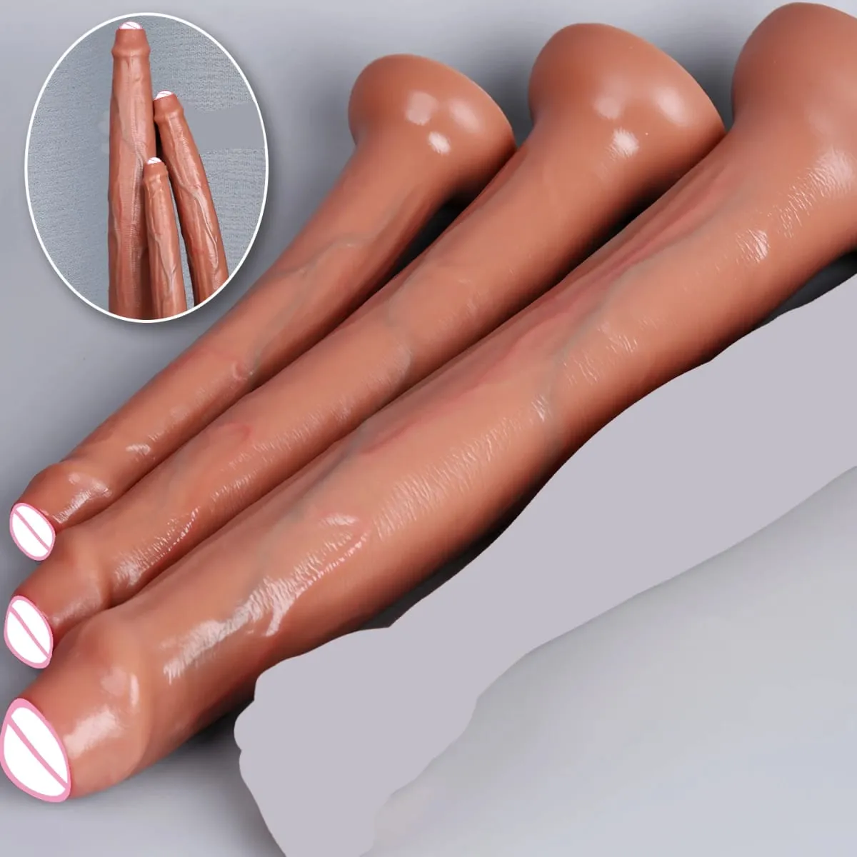 Super Long Realistic Dildos Butt Plug Soft Silicone Penis Adult Supplies Suction Cup Sex Toys for Woman Men Vagina Anal Massage