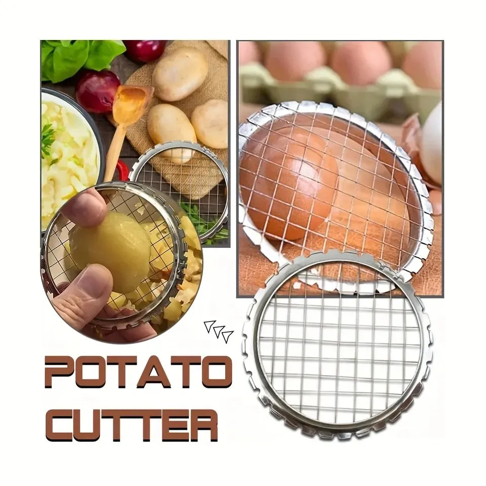 1pc Round Grid Cutter Slicer - Ideal for Eggs Mushrooms & Vegetables Must-Have Kitchen Chopping Device — image 6