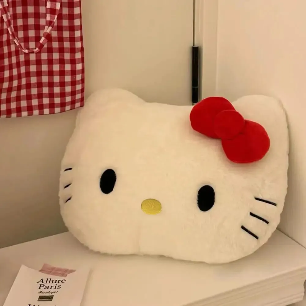 Anime Sanrio Hello Kitty Cute Cartoon Head Plush Pillow Sofa Bedside Cushion Car Cushion Nap Pillow Birthday Gifts for Girl — image 4