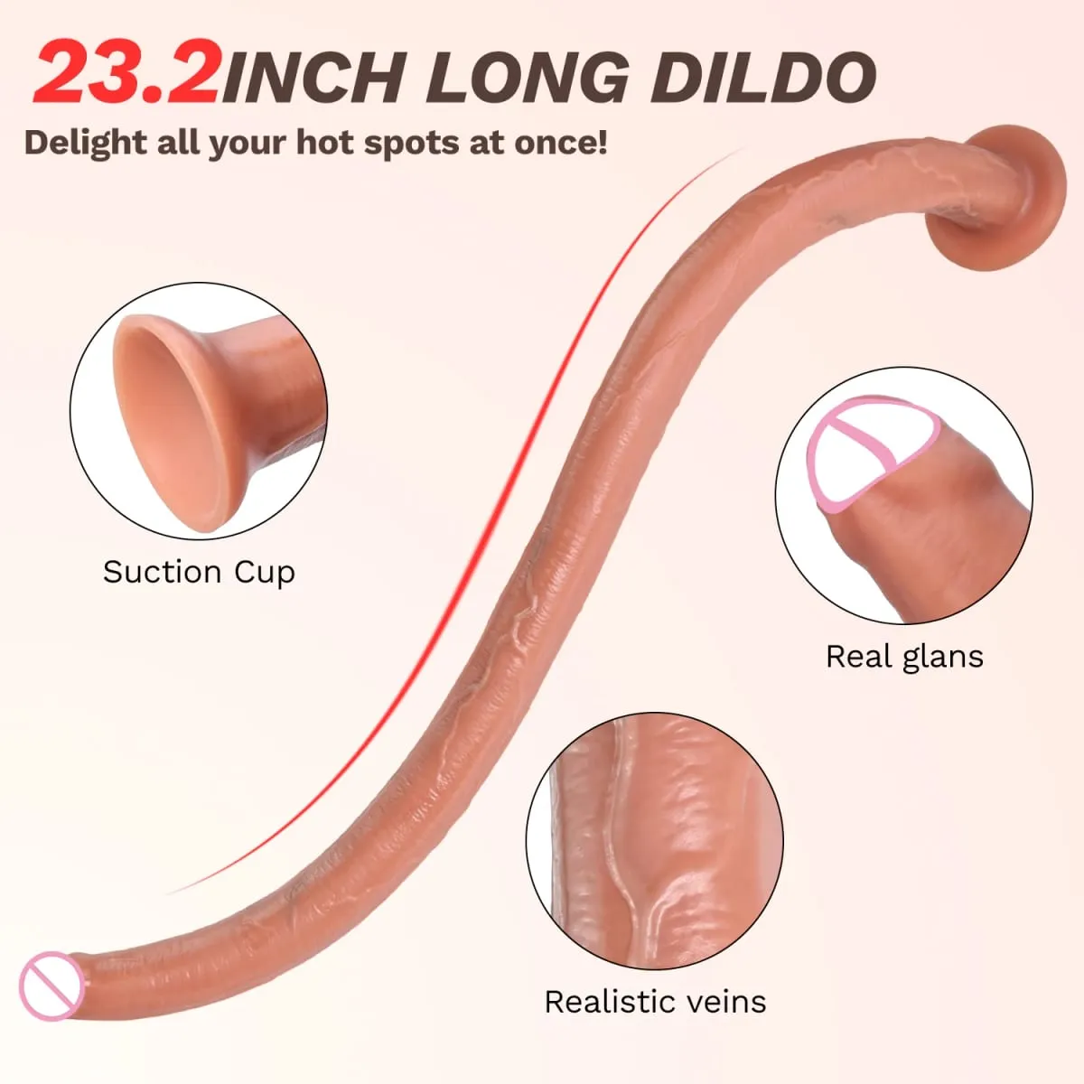 Realistic Long Dildo Penis Anal Vaginal Stimulator Liquid Silicone Dildos Sex Toys for Women Lesbian Couples Men Gay Adult Anal — image 2
