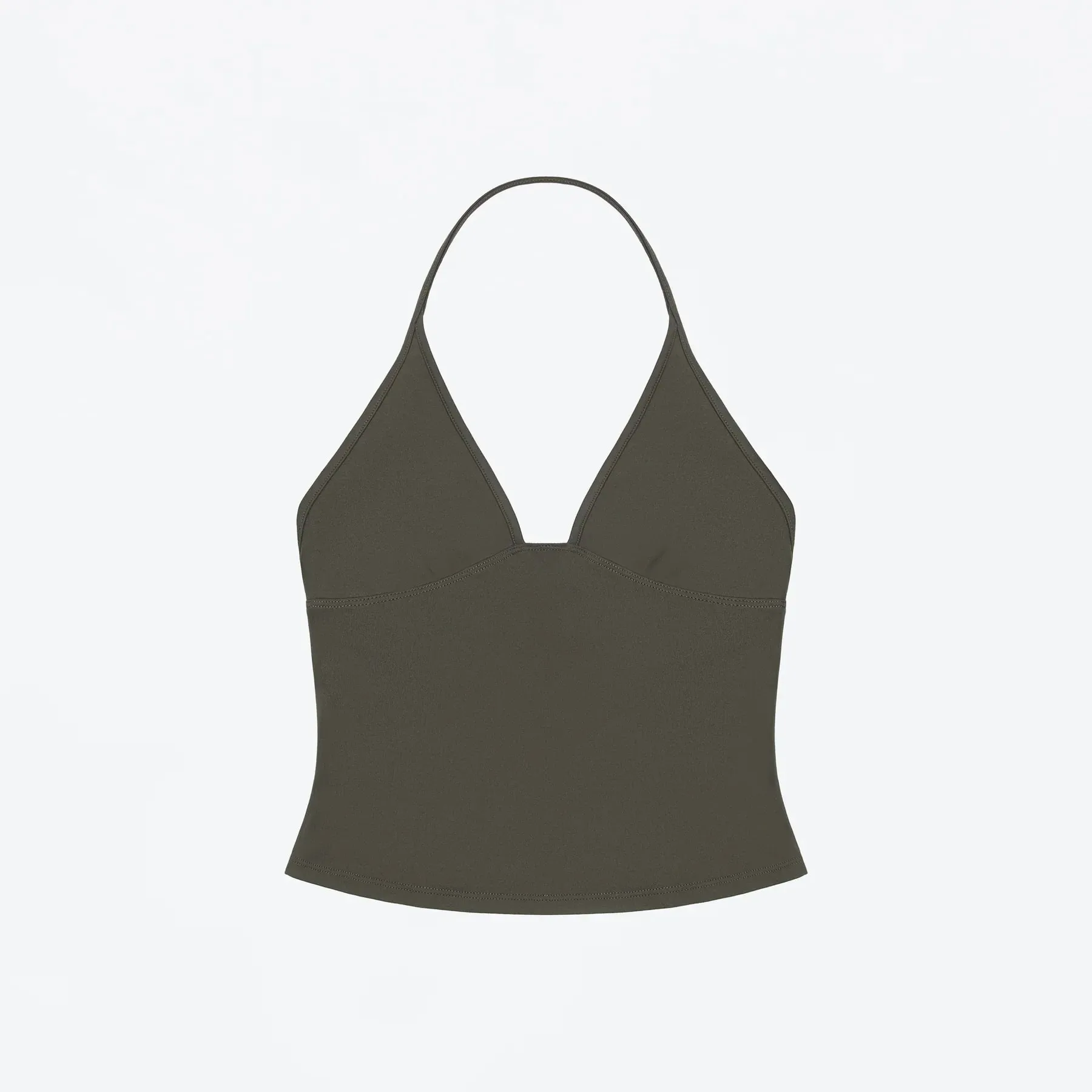 Tank Deep V Halter Neck Camisole Slim Fit Short Crop Top Tight-Fitting Waist-Cinching Backless Tank Top Versatile Outerwear Solid Color Base Shirt for a Spicy Look — image 9