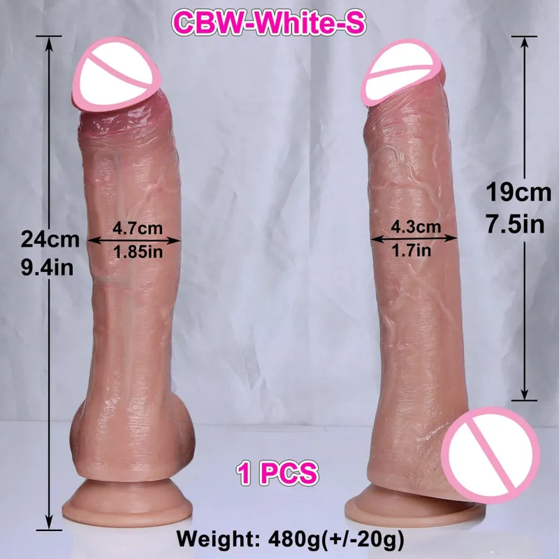 3Colors Fake Thick Penis Realistic Soft Double Silicone Big Dildo Vaginal Masturbation Suction Cup Cock Woman Man Anal Sex Toy