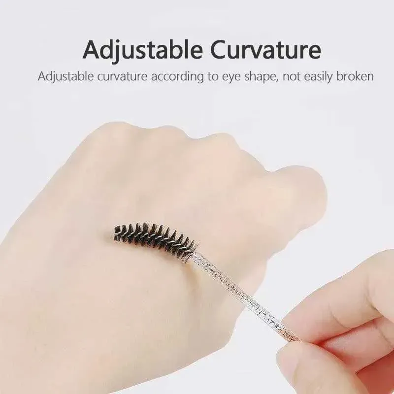 50Pcs Disposable Mascara Wands Eyebrow Spoolies Brush for Eyelash Extensions Lash Brushes with Container — image 3