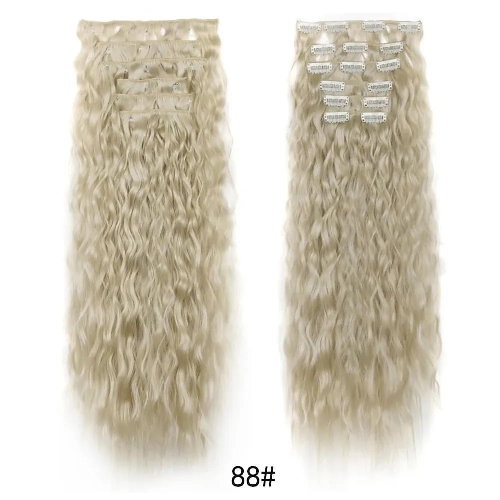 Corn Hair Extensions 6Pcs 20 Inch Clip In Hair Extensions Curly Clip Ins Hair Extension Invisible Natural Hairpieces For Women — image 16
