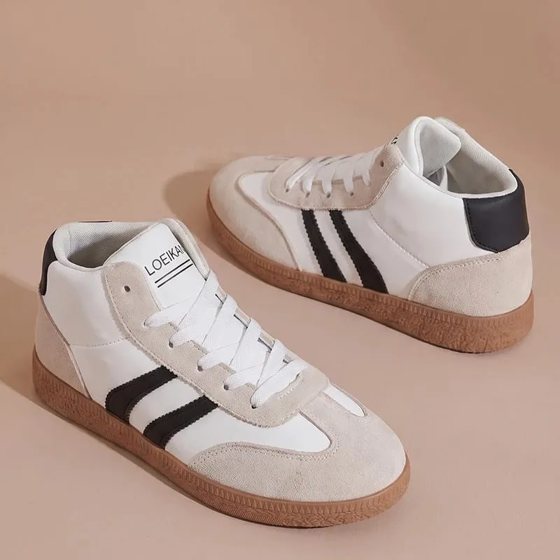 Men High‑Top Retro Sneakers Soft Upper Rubber Sole Lace‑Up All‑Match Shoes For Daily Casual Street Campus City Walking — image 6