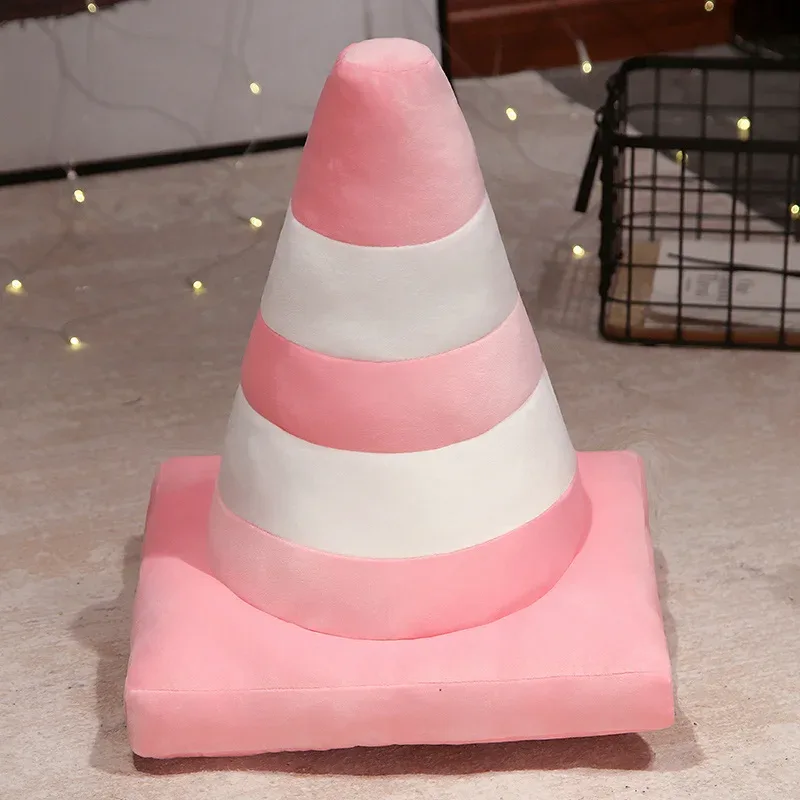 Roadblock-cojín de peluche suave y realista para niños, cono de tráfico, construcción de carreteras, almohada cónica, juguetes para decoración del hogar — image 14