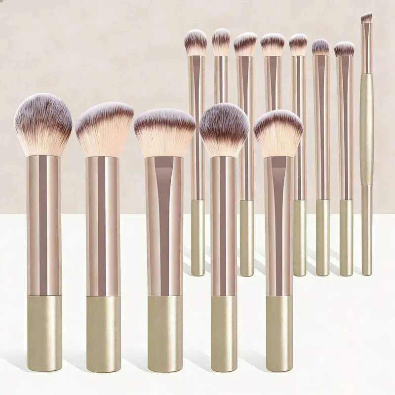 13pcs/17pcs Makeup Tools Including Makeup Brushes Set + 1pc Makeup Bag + 2pcs Air Puff Accessories Foundation Brush Blush Brush