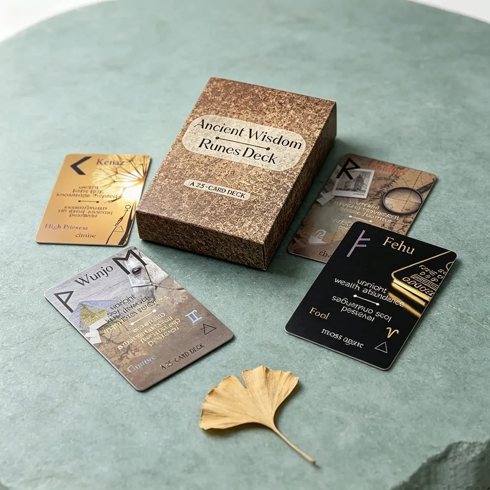 Ancient Wisdom Runes Deck A 25 Runes Oracle Cards Fortune Telling Divination Cards For Inspire Your Life and Destiny Game Cards — image 3