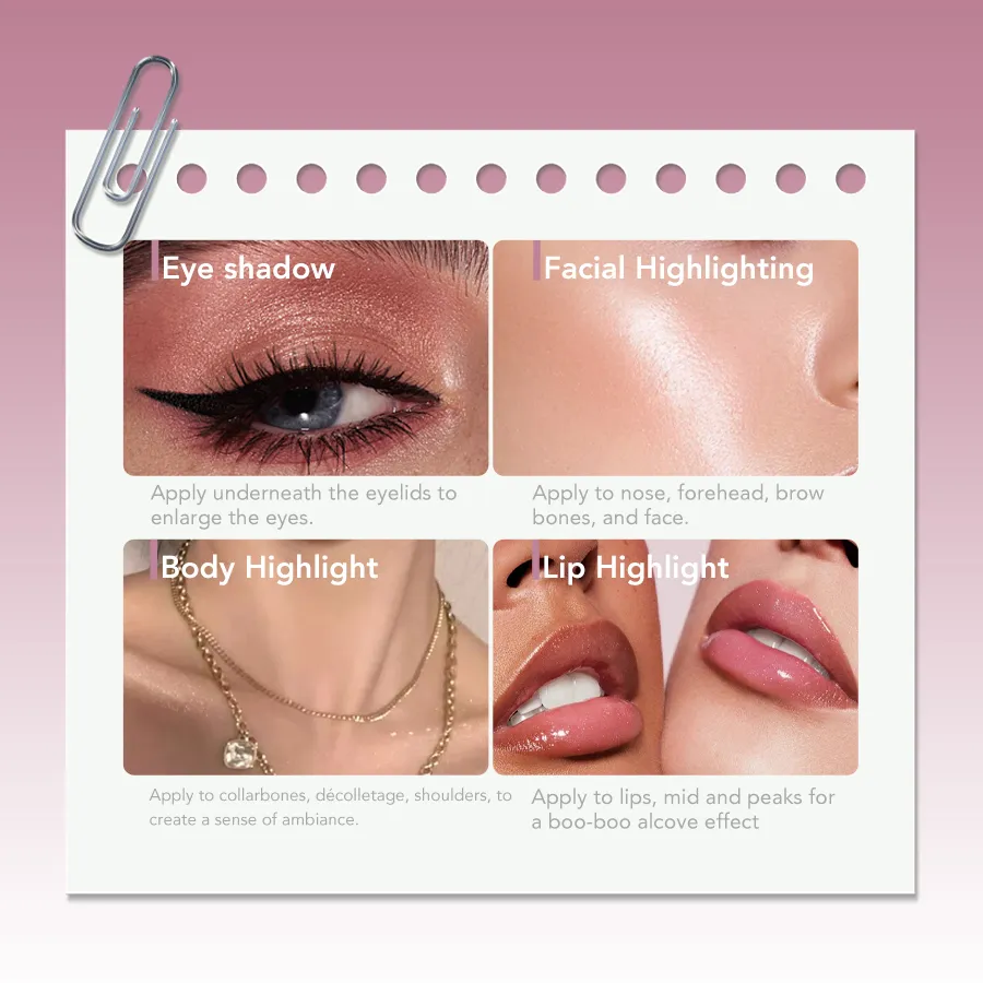 Jelly Eyeshadow Stick Holographic Pearl Shimmer and Delicate Glitter for Eye Brightening