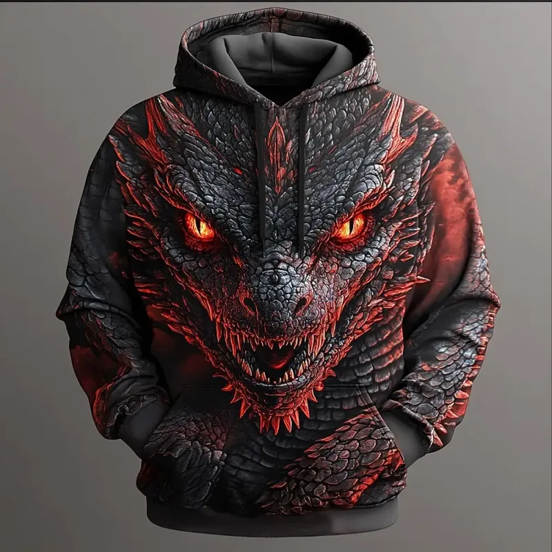 Men's Dragon 3D Hoodies Sweatshirts Fashion Cool Daily Long Sleeve Crew Neck Party Holiday Streetwear Fall Winter Tracksuit Coat — image 5
