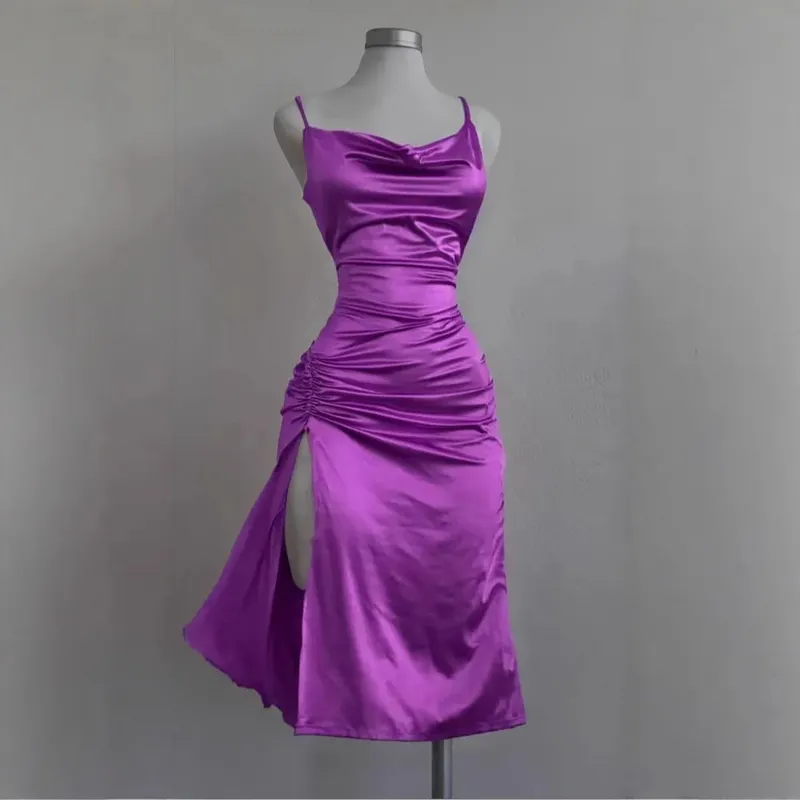 2026 New Style Strapless Ruffled Slit Sexy Form-Fitting A-line Dress — image 7