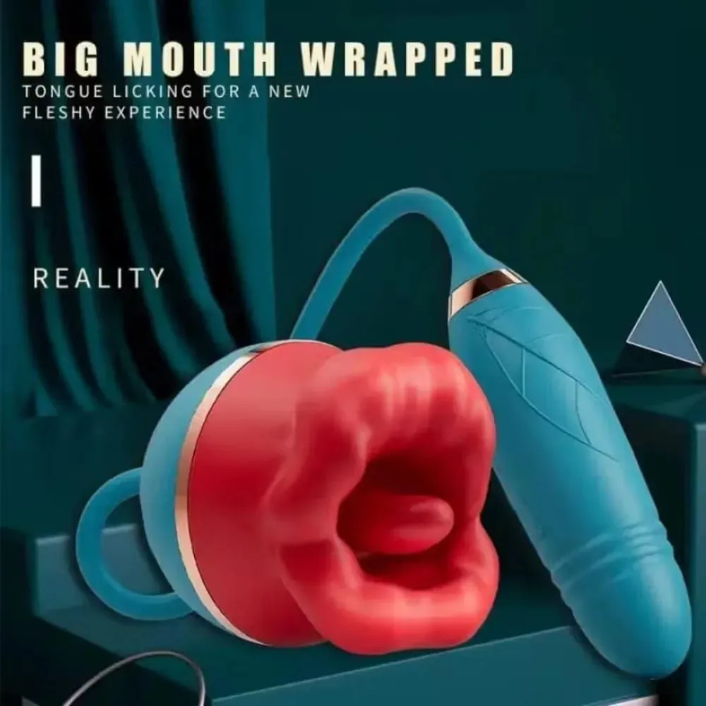 2in1 Clitoral Licking Rotating G Spot Vibrator Clit Tongue Dildo Vaginal Vibrating Stimulator Adult Sex Toys for Women — image 5