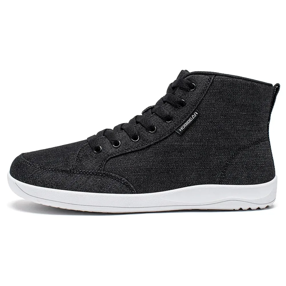 Mid-Top Barefoot Shoes Unisex Wide Toe Box Canvas Sneakes Zero Drop Lace Up Outdoor Walking Shoes — image 3