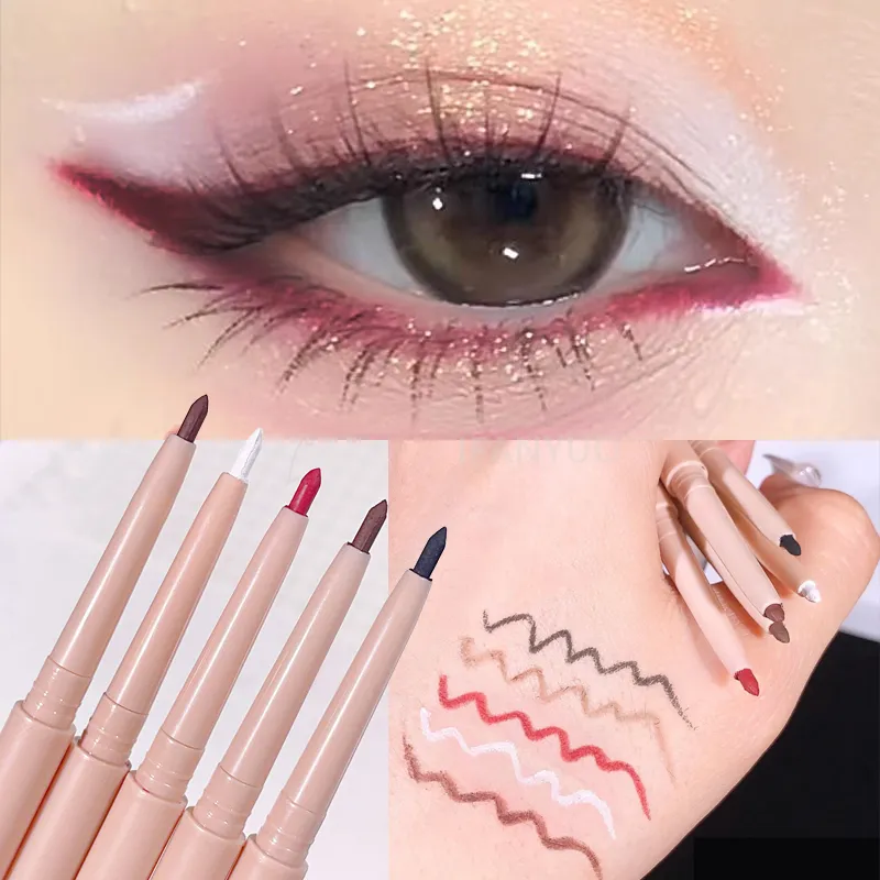Matte Red Brown Eyeliner Gel Pen Ultra-thin Long Lasting Quick Dry Smooth Colorful Eye Shadow Lying Silkworm Pen Makeup Cosmetic — image 2