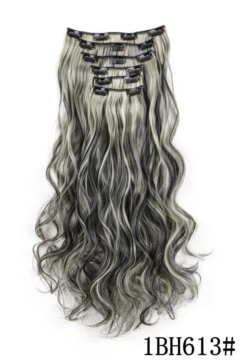 Black Hair Extensions 6pcs/set Women Long Straight Synthetic Full Head Clip 16Clips Ombre Heat Resistant Fiber Hair Kpop Cosplay — image 11