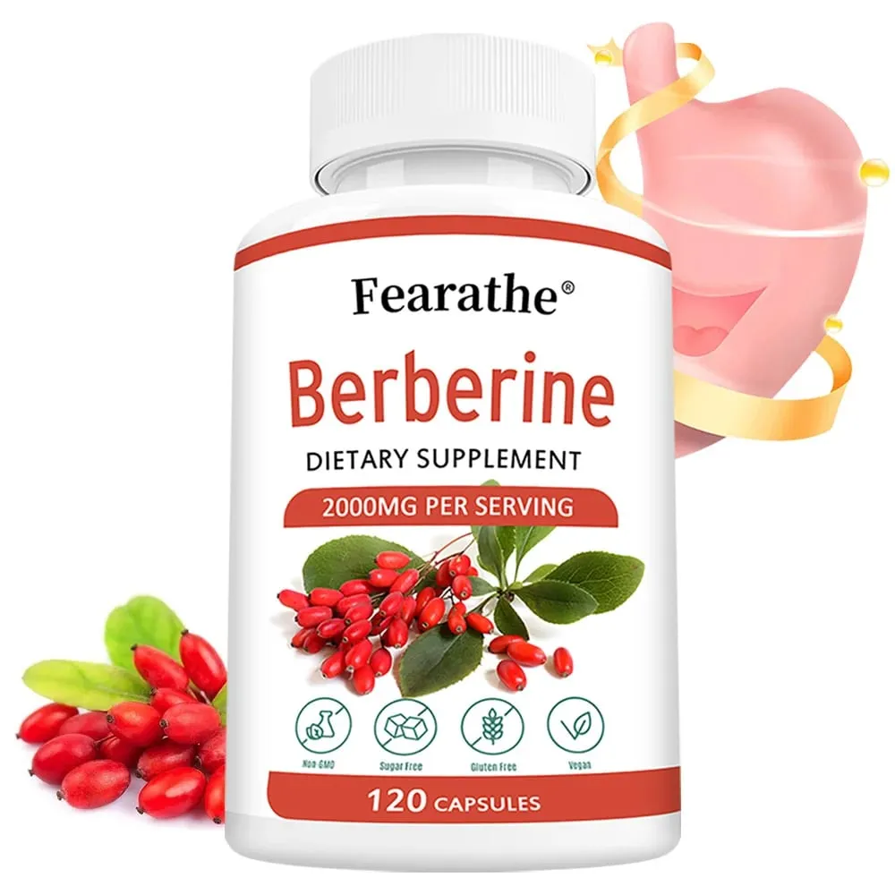Berberine HCl 2000mg Capsules Supports Cardiovascular Health Digestion Immune Function Energy Antioxidant & Anti-Aging — image 2