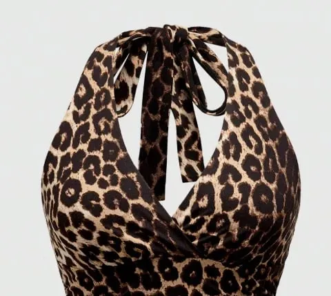 European and American Spring Summer and Autumn Hot-Selling Leopard Print Casual Large Size Neck Vest — image 7