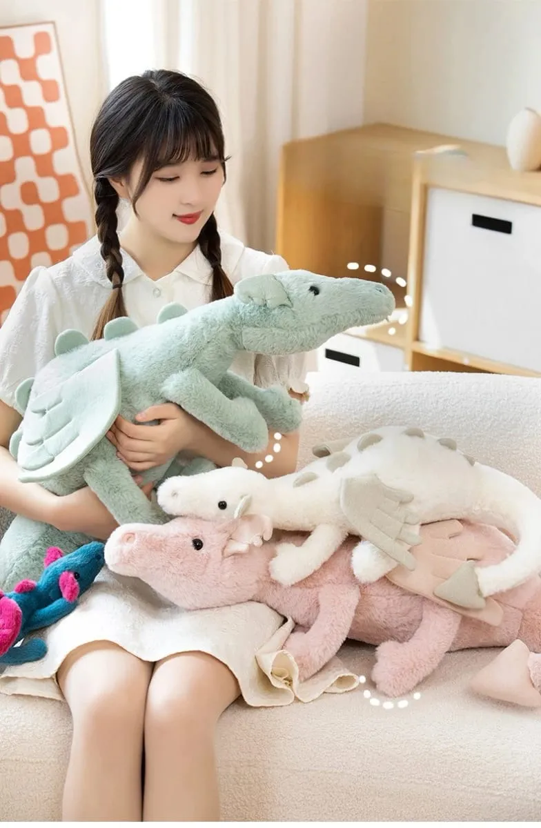 Blue Dragon Plush Toy Cute Soft Stuffed Animal with Colorful Spikes Wings Kids Birthday Gift Home Decoration Comfort Companion — image 8