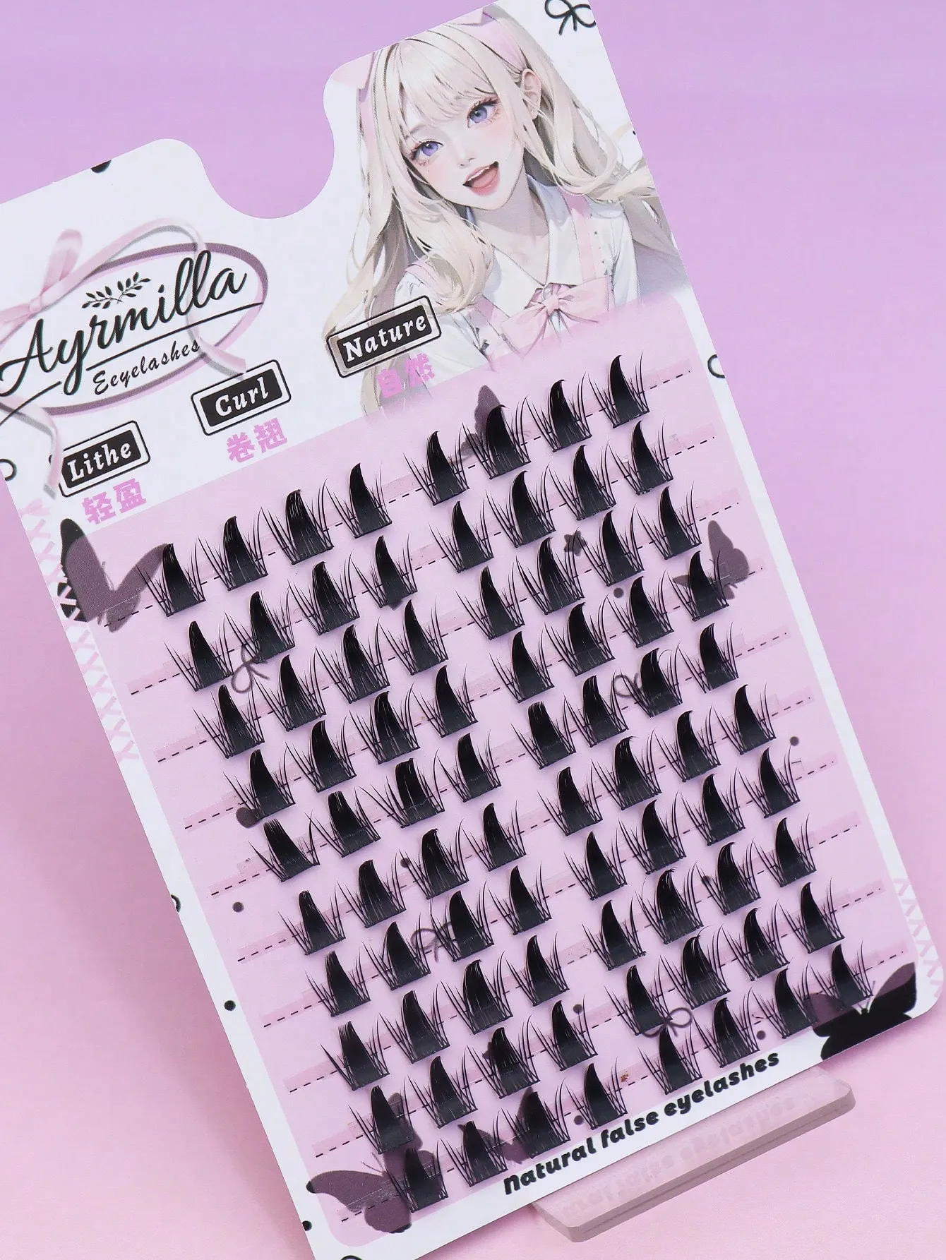 Manga Anime Spiky Cluster Lashes Sharp Tip Fox Eye Individual Eyelashes Cosplay DIY Segmented Fake Lashes — image 3