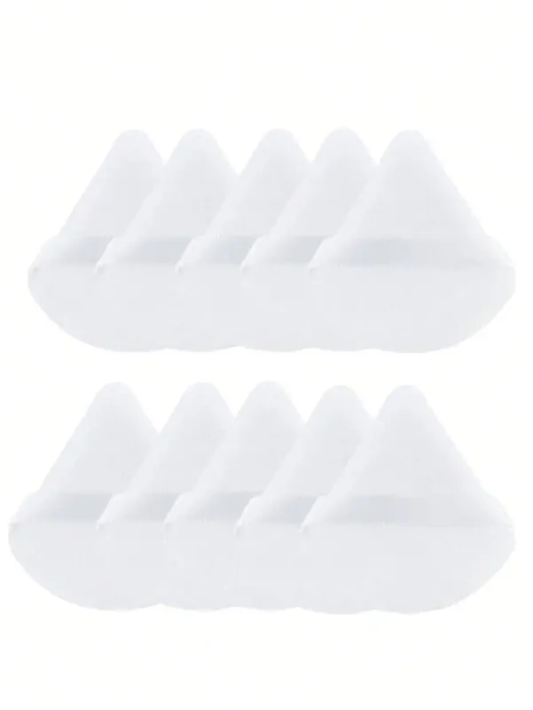 10 Pcs Triangle Velvet Powder Puff Pizza Flours Mini Face Makeup Sponge Cosmetics Washable Lightweight Makeup Tool — image 13