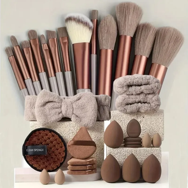 33pcs beauty set makeup kit large and small beauty sponges for flawless makeup application and removal of makeup full set — image 10