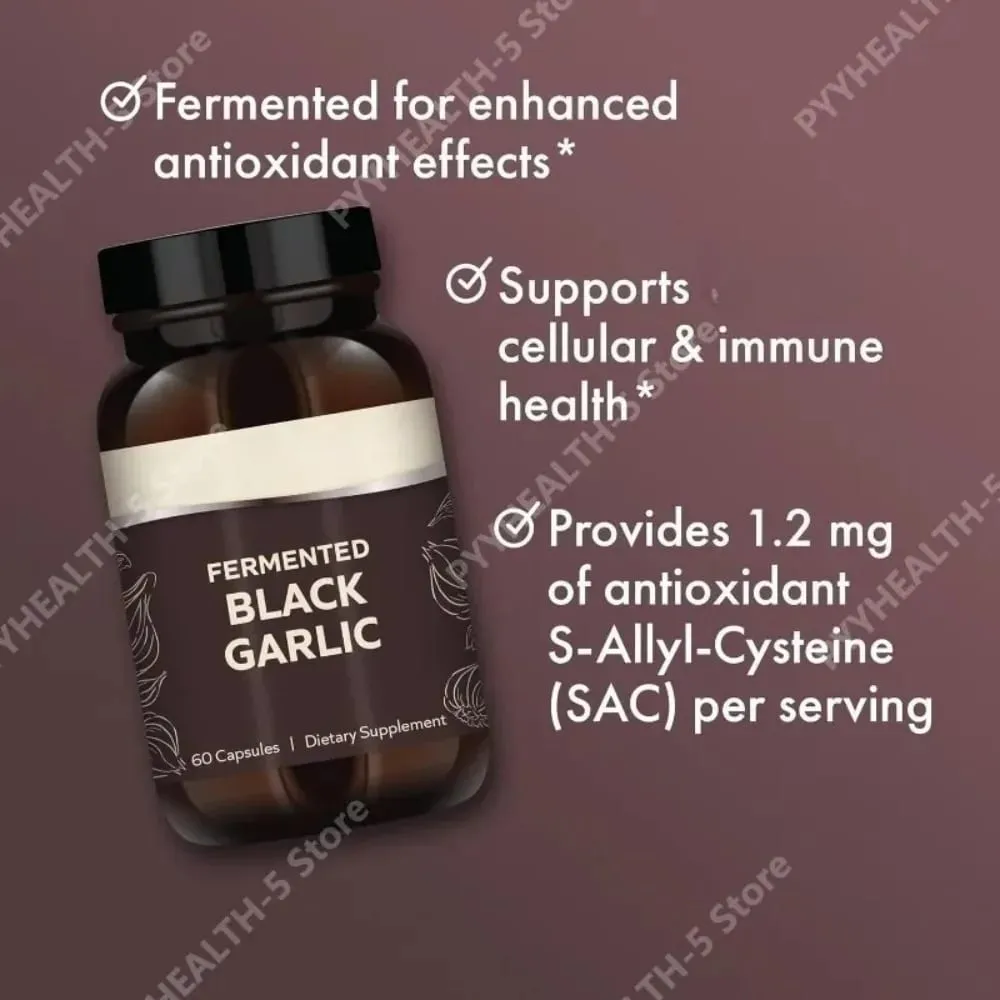 Fermented Black Garlic Capsules for Adults - Supports Overall Wellness Circulation & Antioxidant Health 60 Capsules Non-GMO — image 4