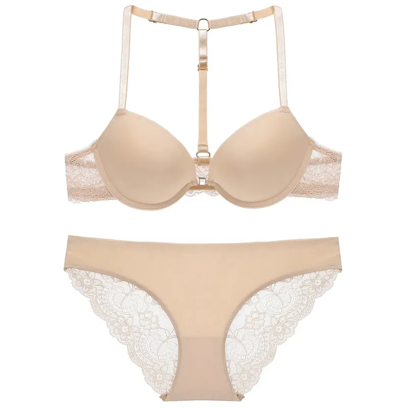 Women's Comfortable Push-Up Bra Set with Front Buckle And Shoulder Strap Sexy Lingerie for Women — image 8