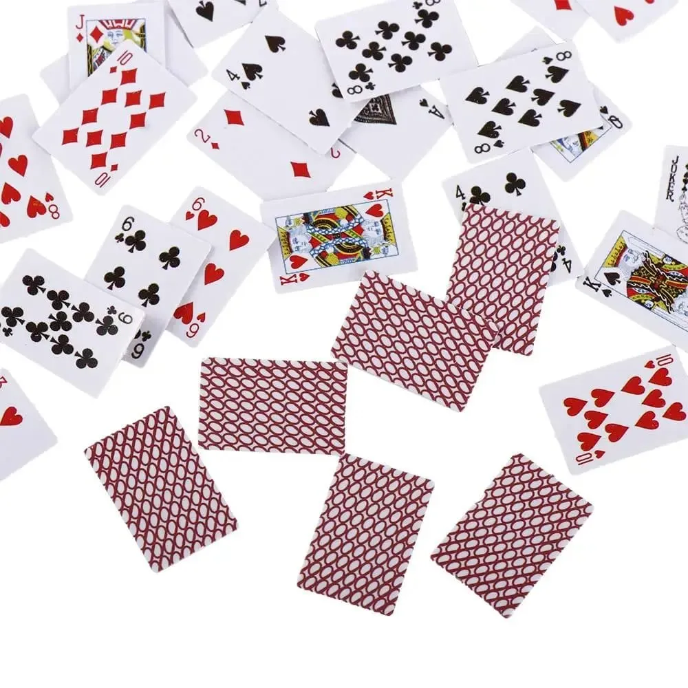 Potřeby Domů Dekorace Mini pokerové karty Miniatura Hrací pokerové karty Miniaturní hry Poker Mini hrací karty — image 5