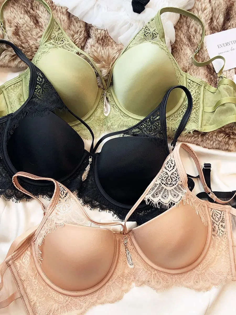 Sexy Hollow Push Up Bra Set Seamless Glossiness Comfort Women Underwear Classic Bandage Design Temptation Bras and Panties Sets — image 5