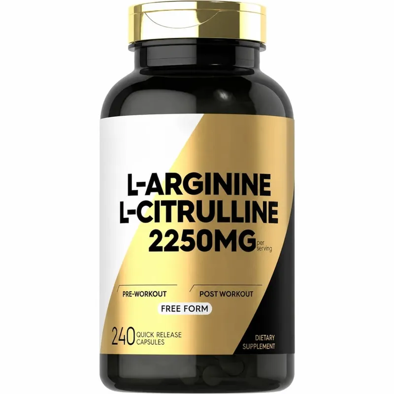 L-Arginine L-Citrulline Capsules -Amino Acid Dietary Supplement Non-GMO Daily Health Supplements 240 Capsules