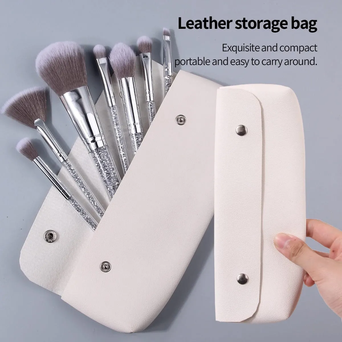 13PCS Silver Makeup Brush Set Plastic Transparency Diamond Handle Makeup Tool Set Makeup Gift Set Professional Makeup Brushes — image 5