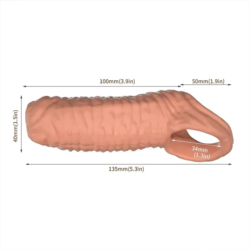 Men Penis Extender Sleeve Reusable Comdom Delay Ejaculation Penis Sleeve Dick Male Dildo Sex Toys for Men Adult 18+ Erotic Goods