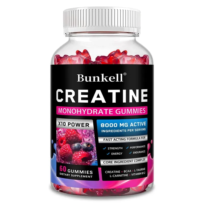 Creatine Monohydrate Gummies - 8000 Mg Pre/post Workout Fitness Strength Muscle Building Provide Energy Supplements