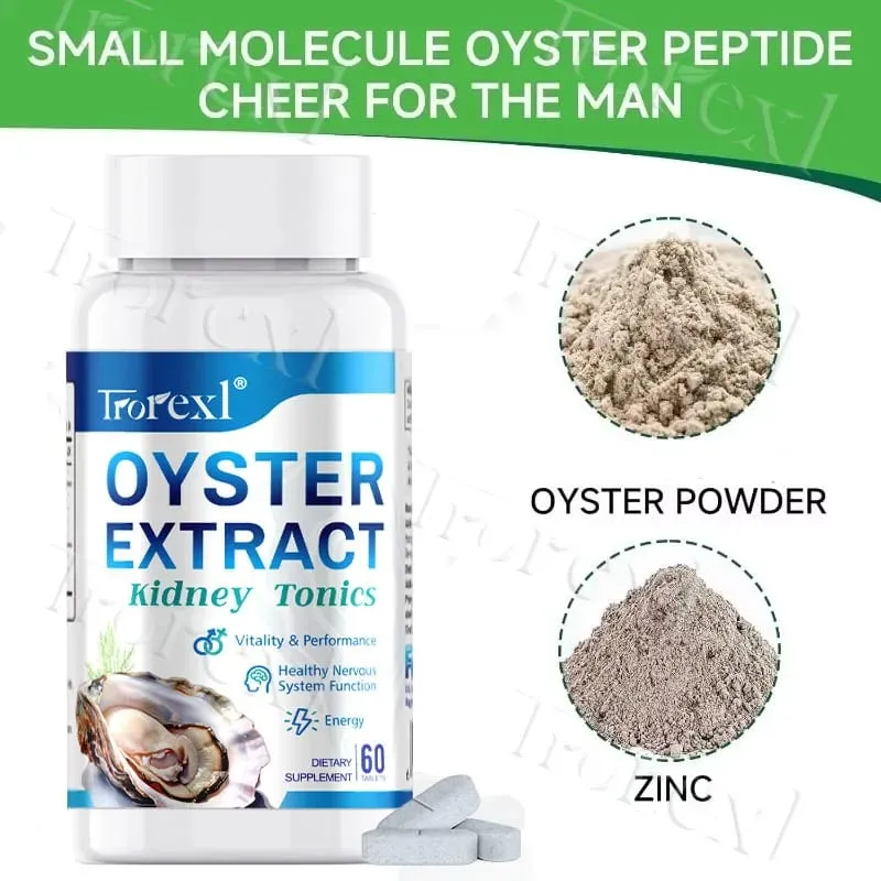 Oyster Extract - Supplement for Men Boosts Performance Supports Vitality Enhancing Extra Strength 60 Tablets