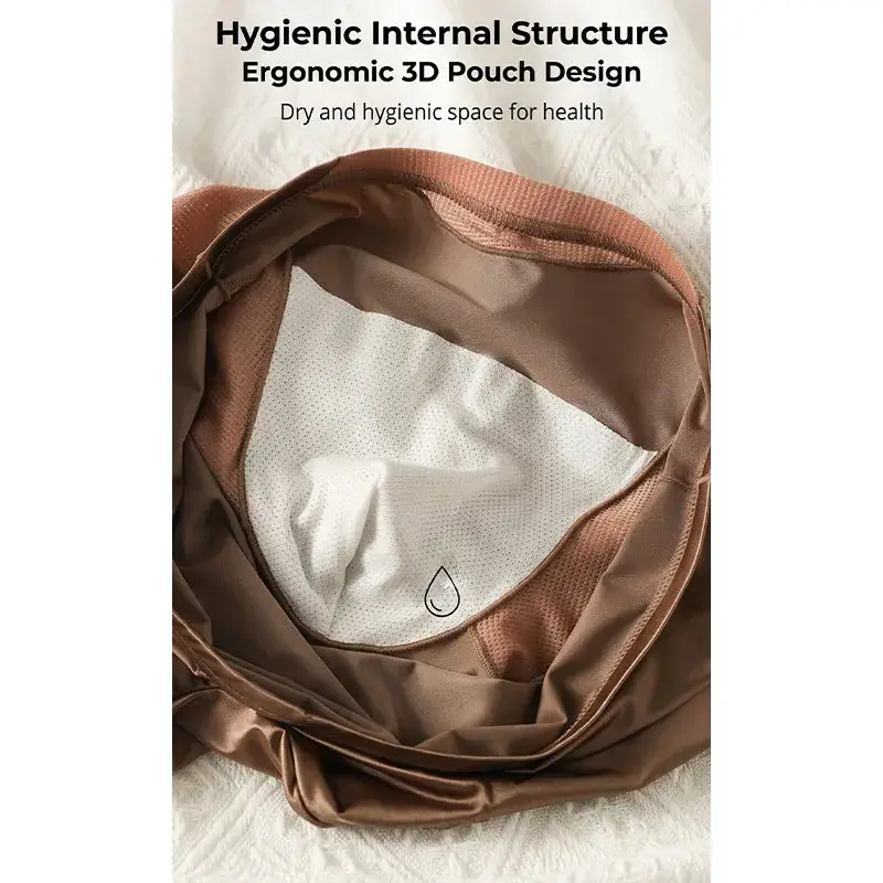 Luxury Satin-like Ice Silk Underwear Cool Breathable Double-side Mesh Men's Panties High Elastic Seamless Lingeries Men's Shorts — image 7