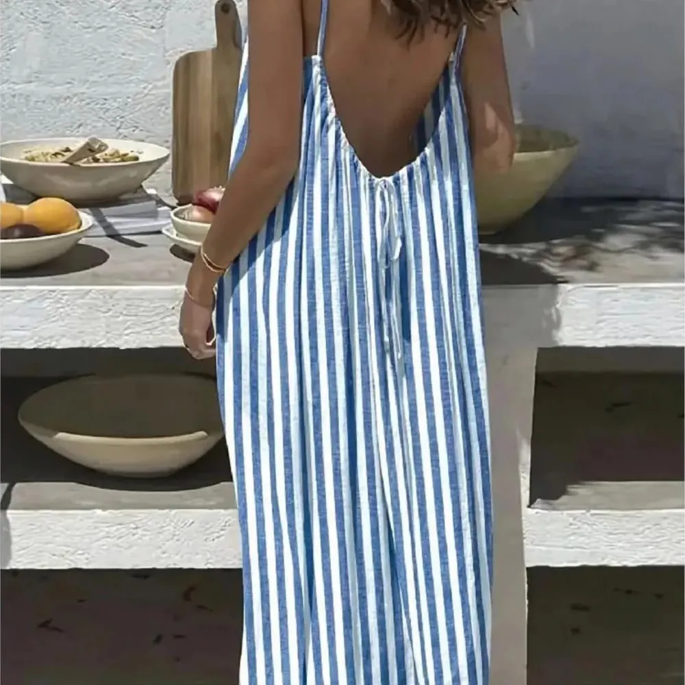 2026 Vacation Dresses For Ladies Spaghetti Strap Vestidos Beachwear Home Clothing Gentle Homewear Holiday Backless Loose Printed — image 4