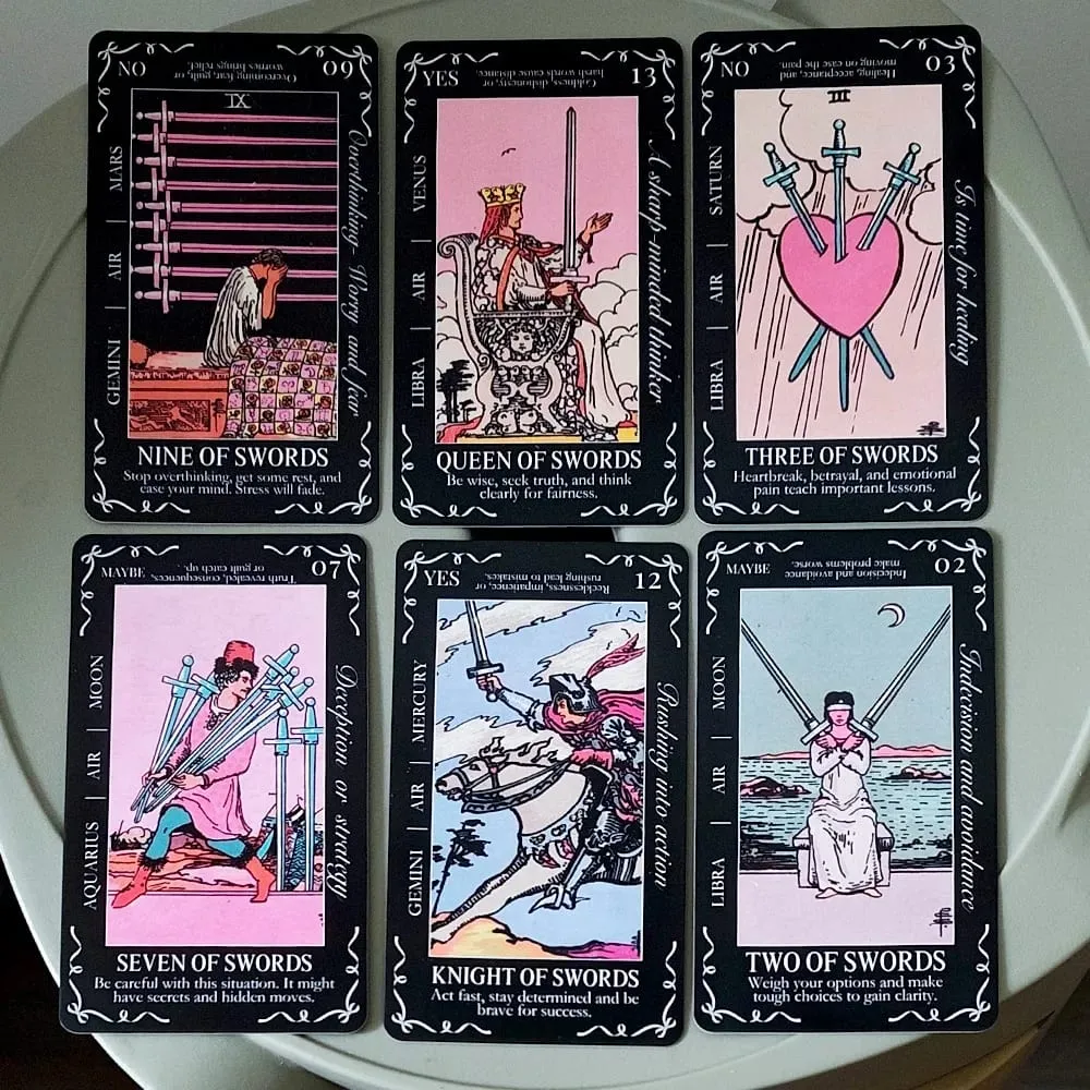 Beginners Tarot Deck in Tin Box with Guidebook 11*6.2cm 78 Tarot Cards with Astrology & Numerology Insights — image 2