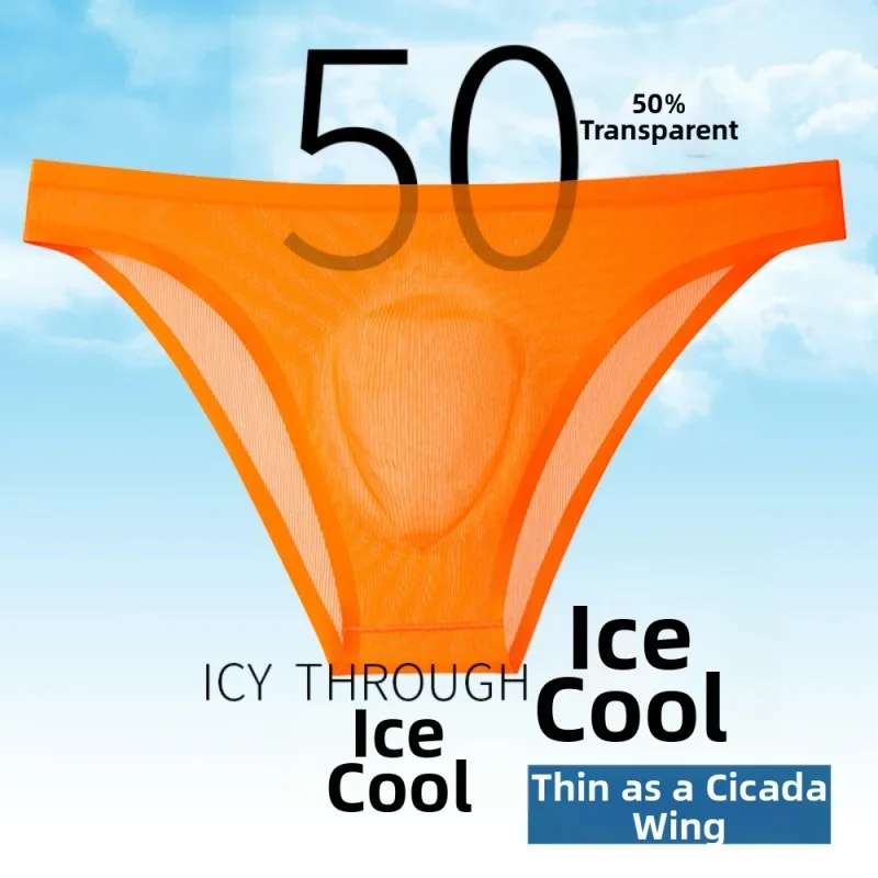 Comfortable Ice Silk Men's Triangle Panties Breathable Large Size Men Thin Briefs Lingerie Underpants Underwear for Men Men — image 9