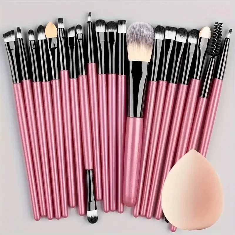 20Pcs Makeup Brushes Set Eyeliner Blending Cheeks Eye Cosmetic Foundation Brush with Makeup Sponge — image 14
