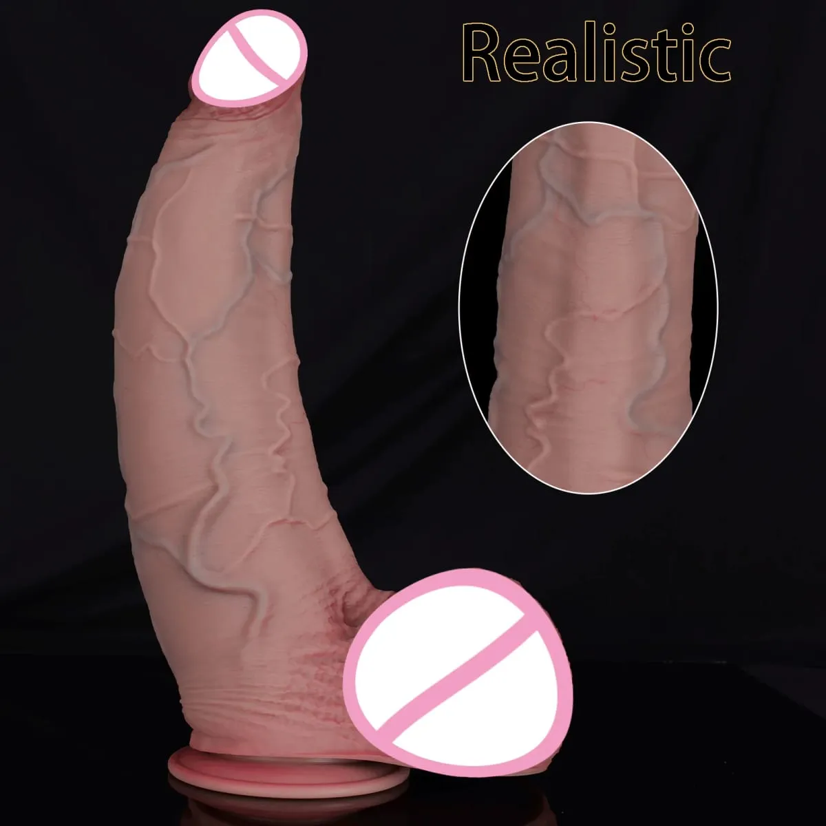 Superrealistischer Riesendildo, dicker, weicher Silikon-Penis-Saugnapf, geeignet für die vaginale Einführung, Sexspielzeug für Erwachsene für Frauen, Männer, Schwule — image 4