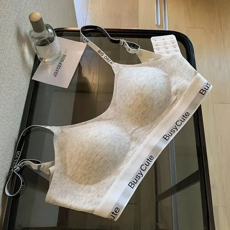 Hot New Arrival Letterless Lingerie Set Small Bust Enhance Wireless Shaping Anti Sagging Workout Chafe Free Bra Panty — image 11