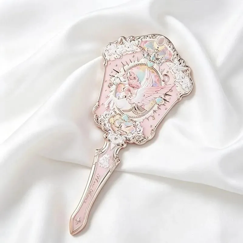 Flower Knows Handheld Makeup Mirror Midsummer Night Strawberry Cupid Bunny Garden Relief Pattern Limited Color Makeup Tool Kit — image 13